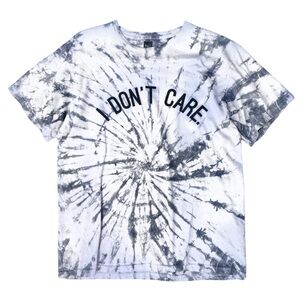 I Don’t Care Black and Gray Tie Dye Short Sleeve T-Shirt